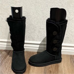 UGG Black Buttoned Winter Boots